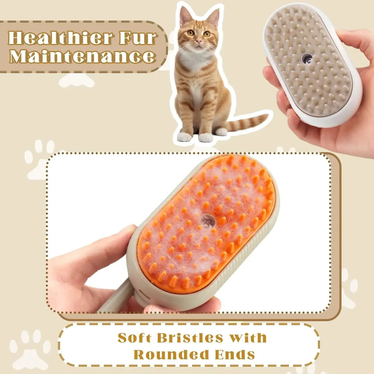 Brosse 3 en 1 pour chats et chiens
